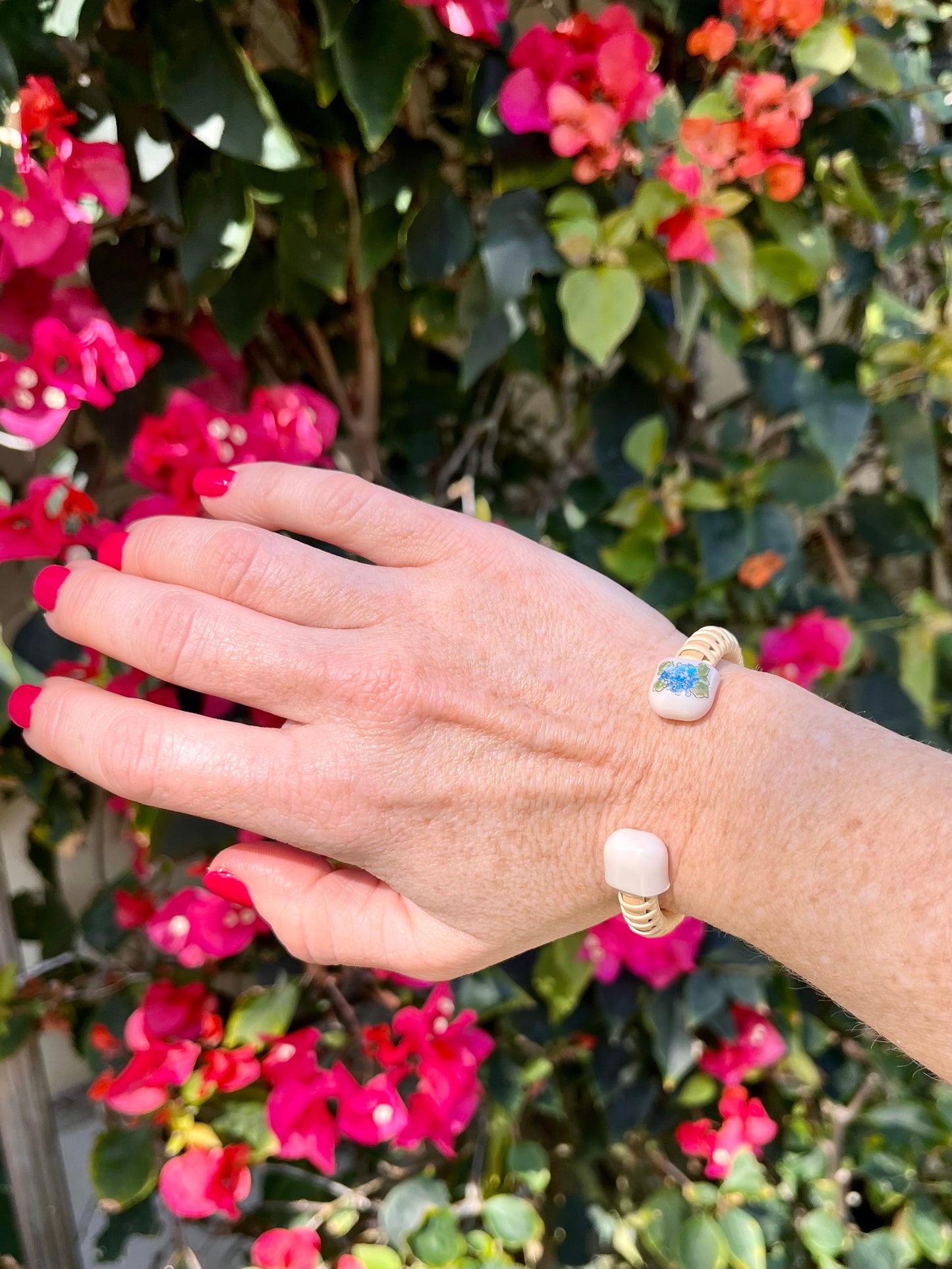 1/4” Hydrangea Cuff- Nantucket Bracelet Nantucket Lightship Basket Bracelet
