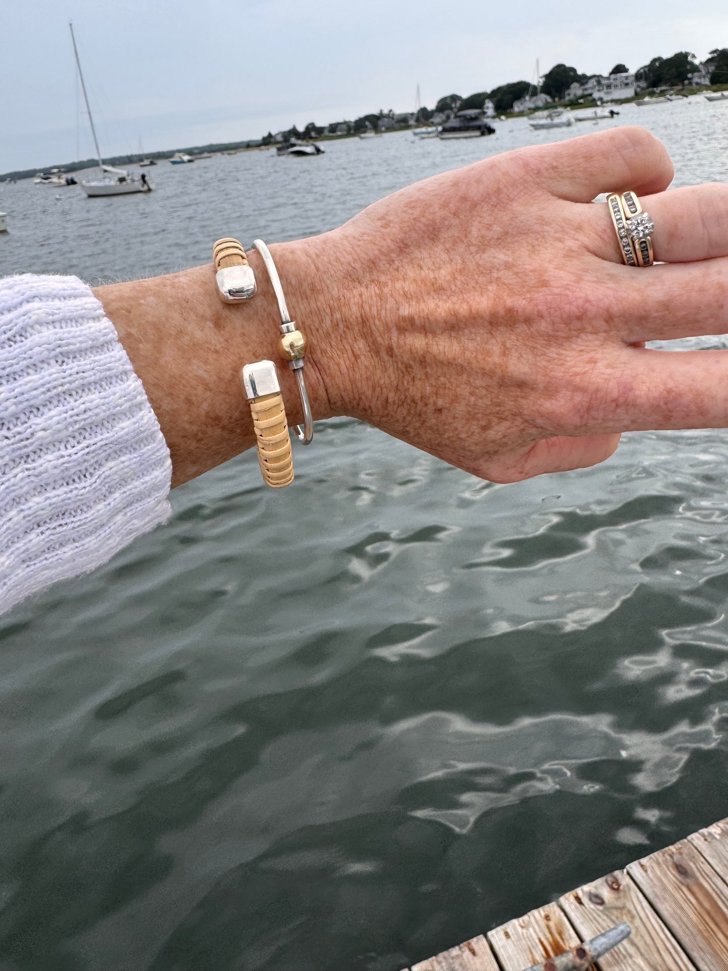 1/4”-Silver and Gold - Nantucket Basket Bracelet