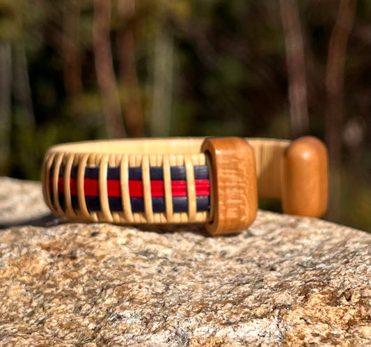 1/2” Nantucket Stripe Cuff - Cherry Wood Ends