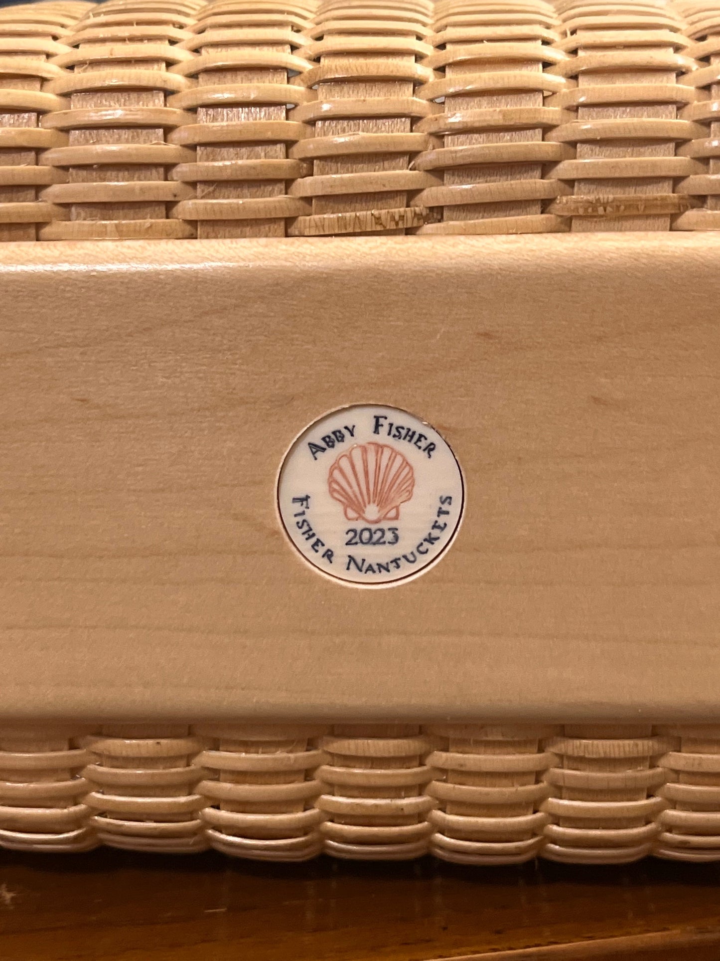Nantucket Lightship Tote-Tupper w/Scallop Shells