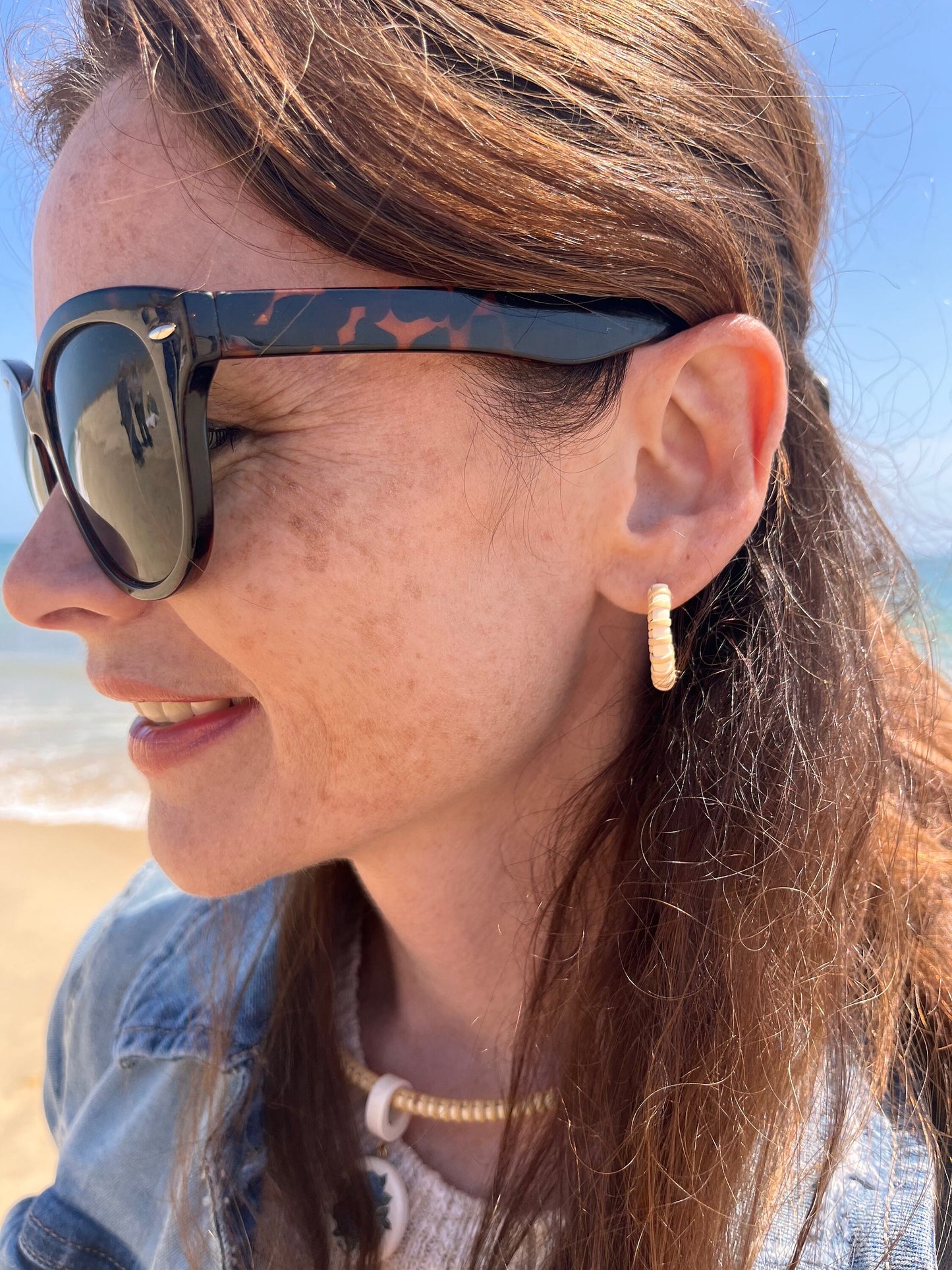 Nantucket Hoop Earrings - Color and Size Options - Nantucket Lightship Basket