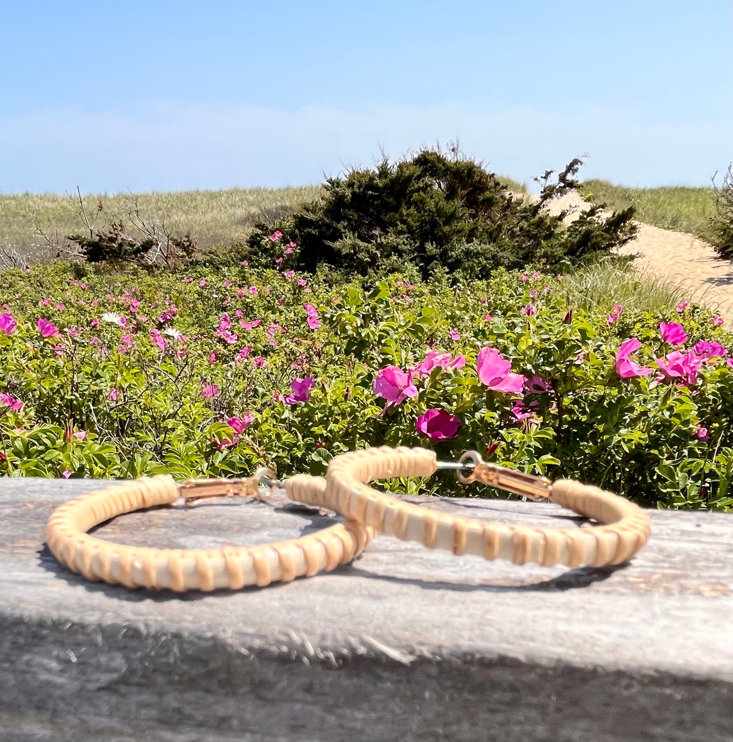 Nantucket Hoop Earrings - Color and Size Options - Nantucket Lightship Basket