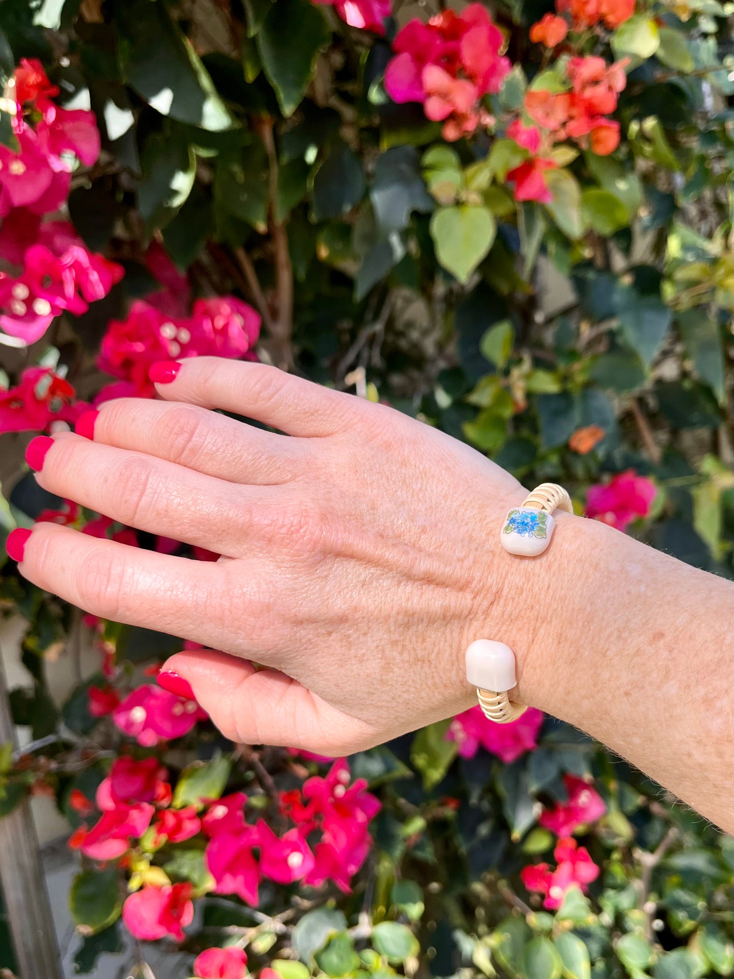 1/4” Hydrangea Cuff- Nantucket Bracelet  Nantucket Lightship Basket Bracelet