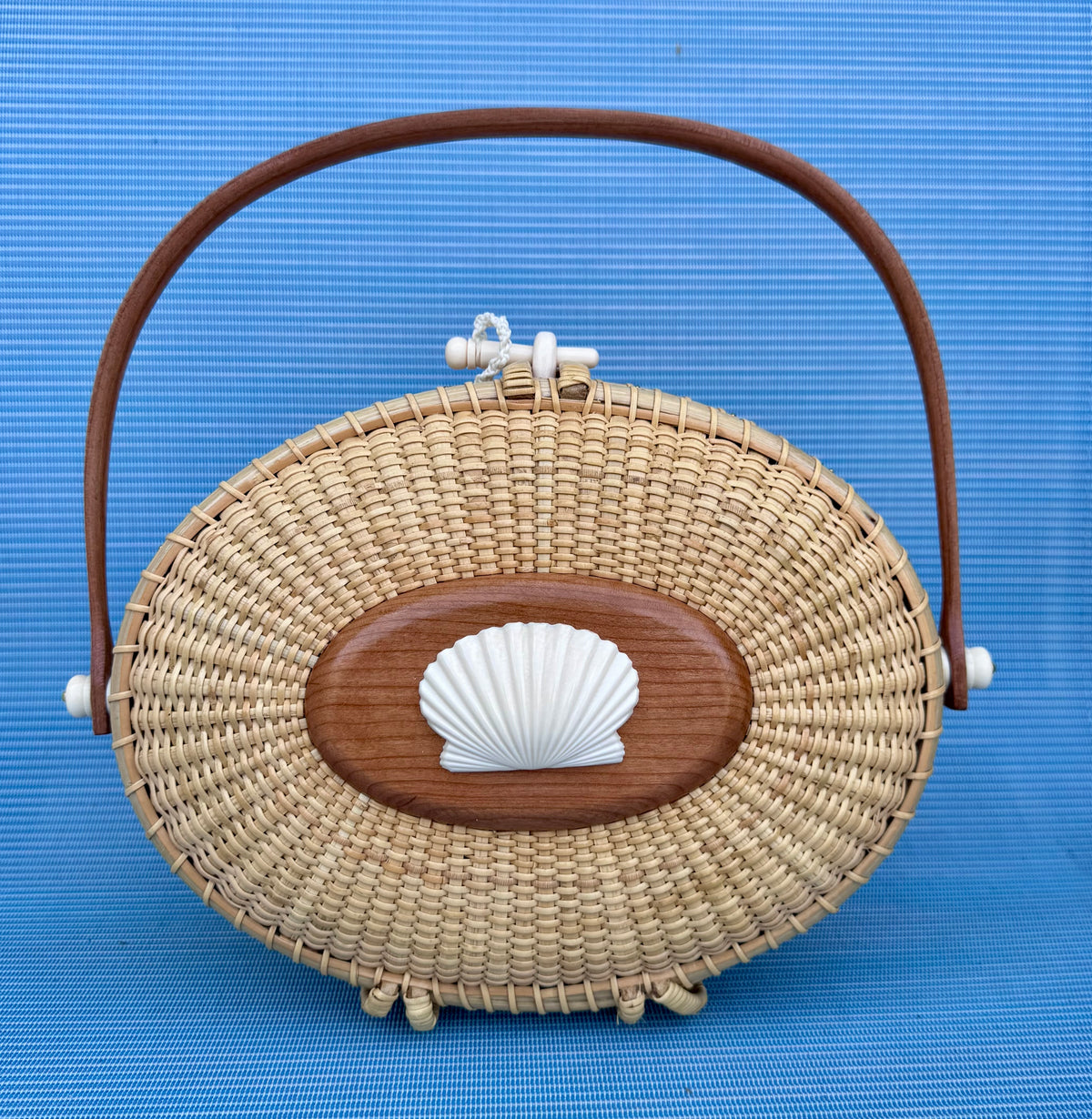8” Oval Nantucket Lightship Covered Basket