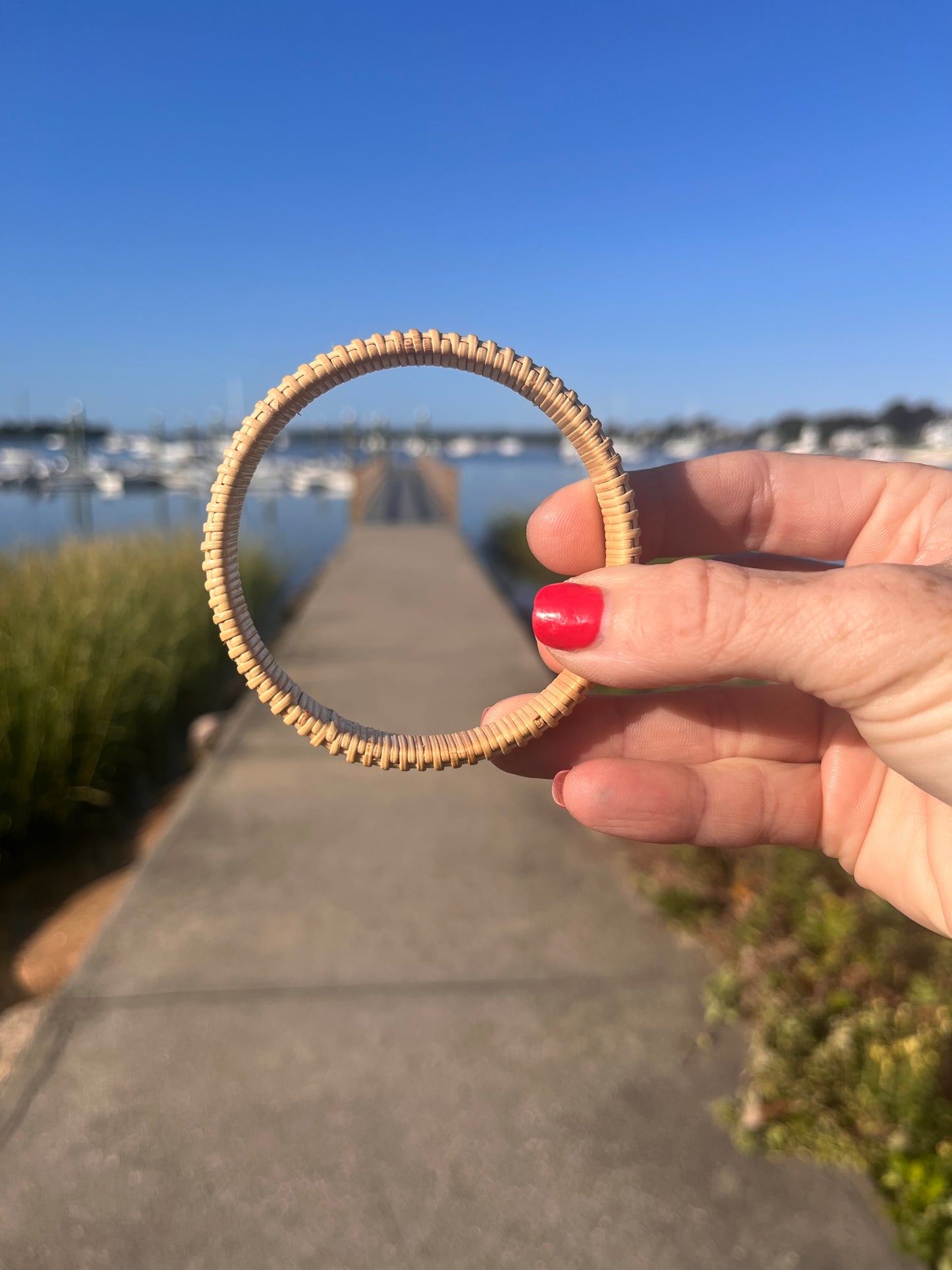 3/8” Nantucket Lightship Basket Bangle - Double Stave