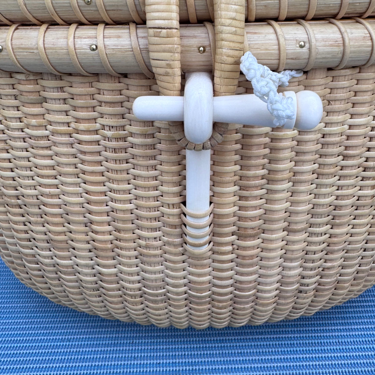 8” Oval Nantucket Lightship Covered Basket
