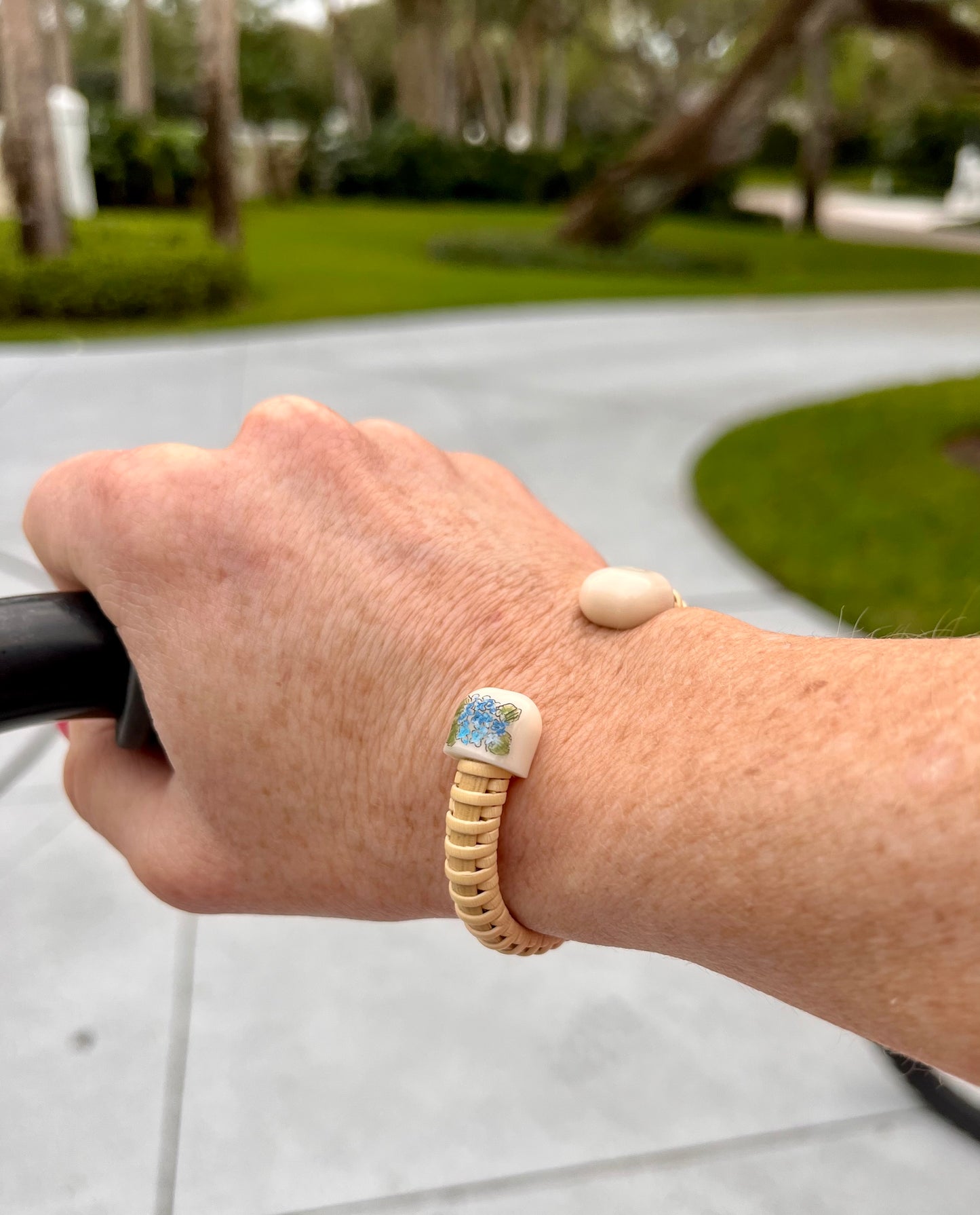 1/4” Hydrangea Cuff- Nantucket Bracelet  Nantucket Lightship Basket Bracelet