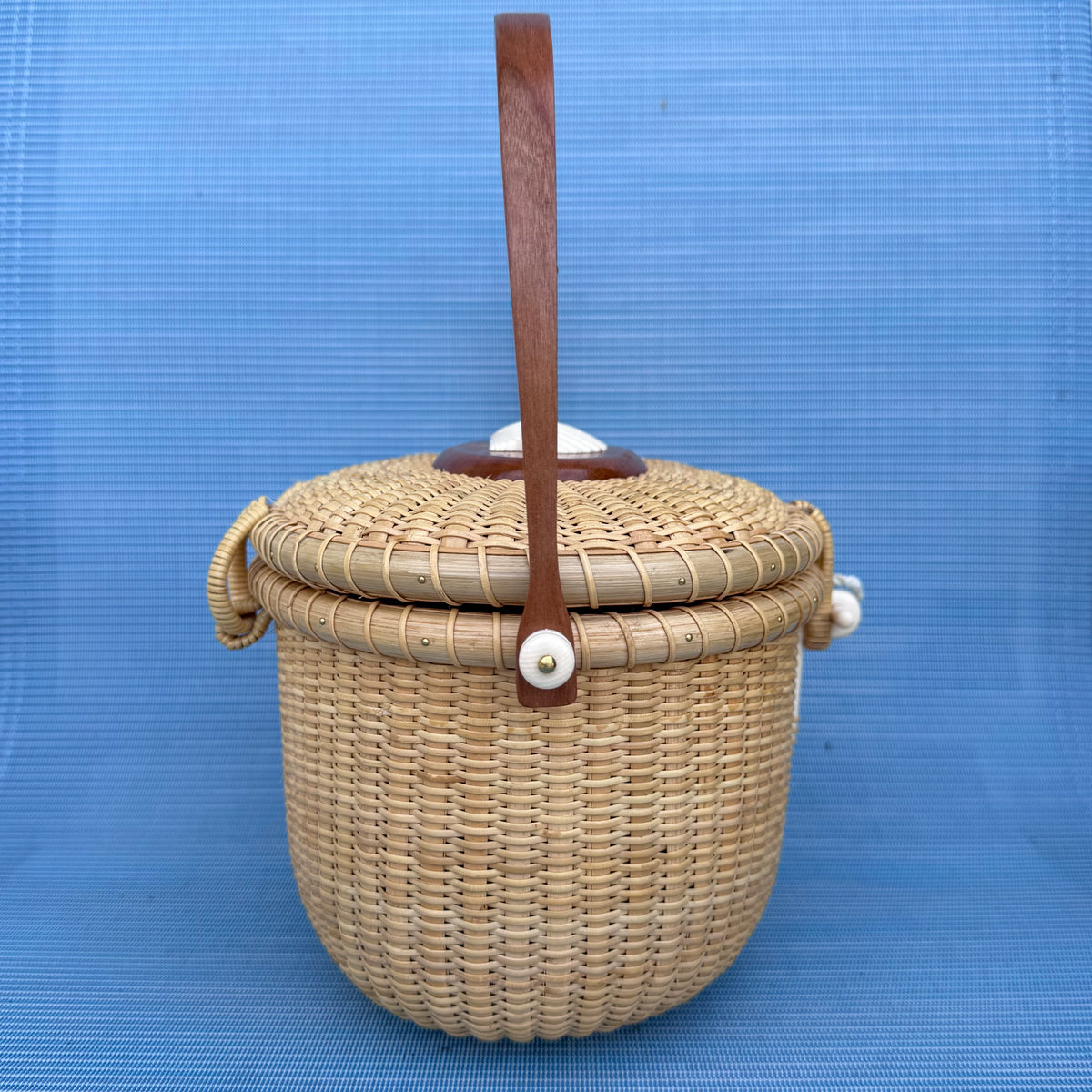 8” Oval Nantucket Lightship Covered Basket
