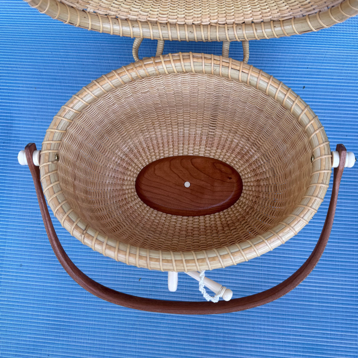 8” Oval Nantucket Lightship Covered Basket