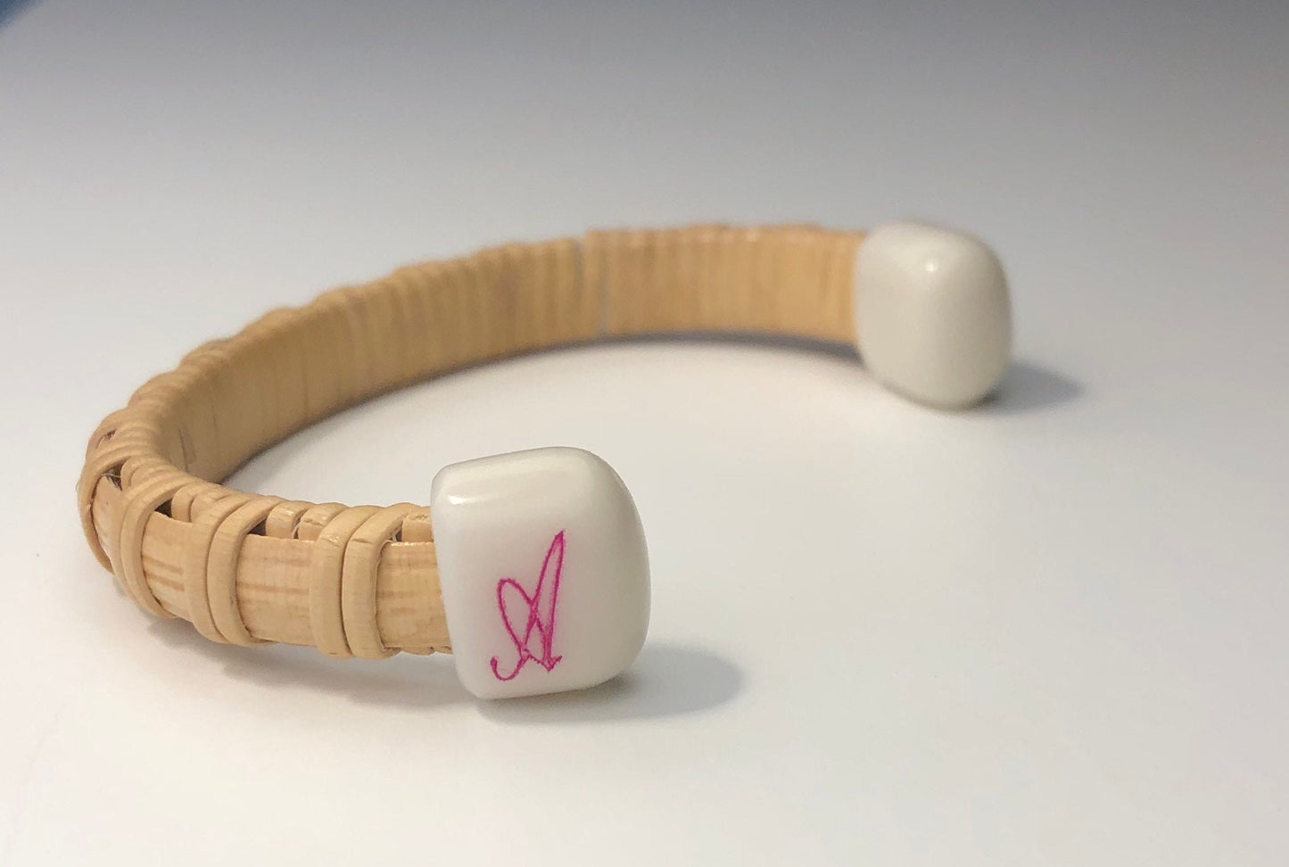 1/4” Corian - Nantucket Basket Bracelet with custom Scrimshaw