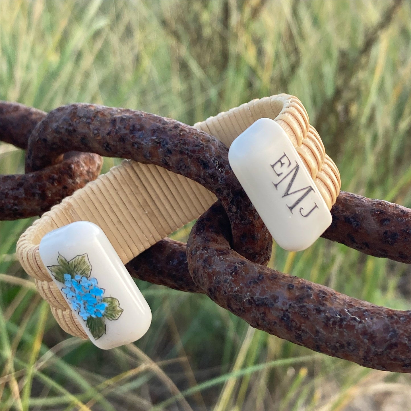 3/4” Corian - Nantucket Lightship Basket Bracelet - Optional Scrimshaw